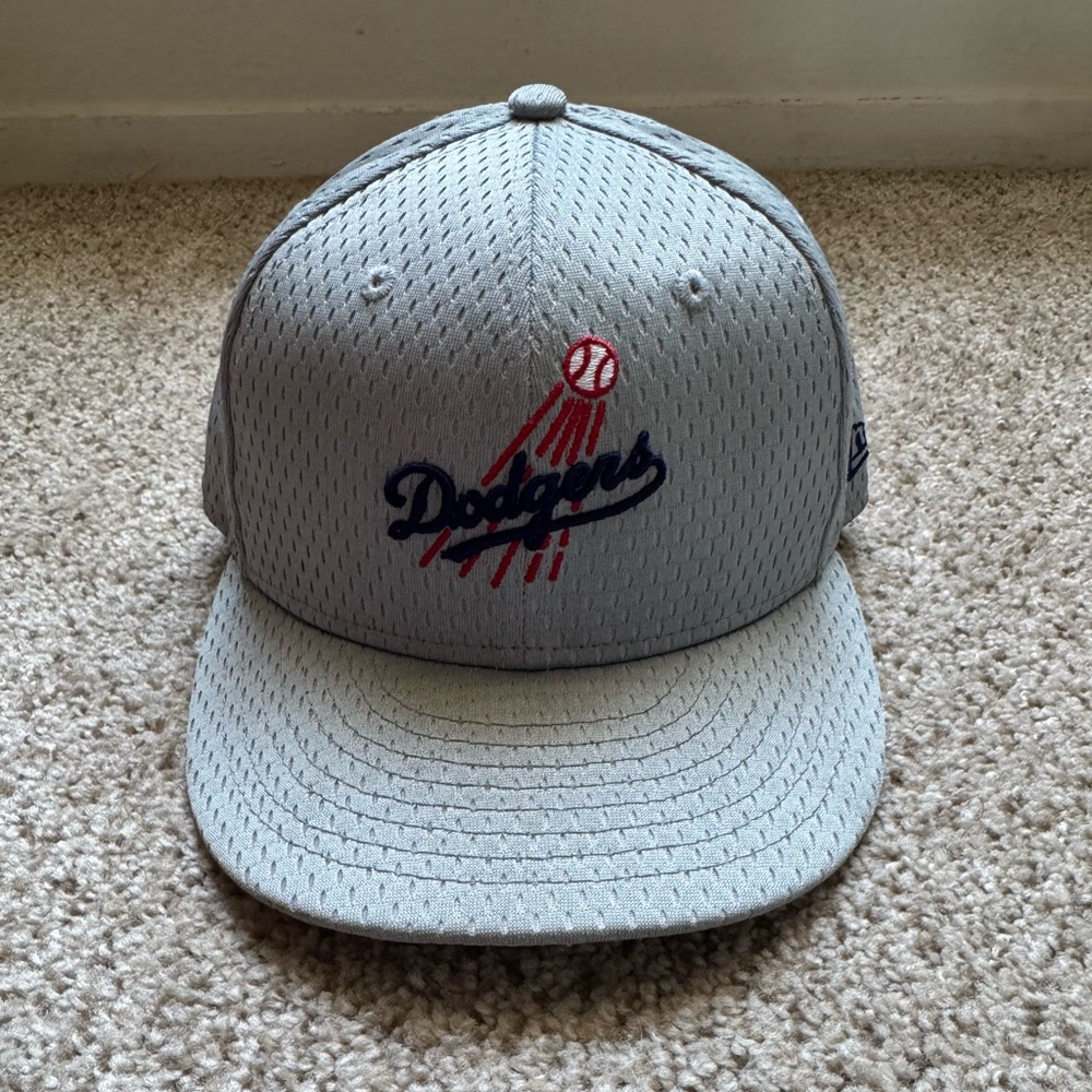 Los Angeles LA Dodgers Gray Jersey Mesh Cooperstown Logo 59FIFTY New Era Hat 7